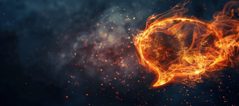 Fiery Speech Bubble Illustration for High-Energy Print and Digital Campaigns - Powered by Adobe