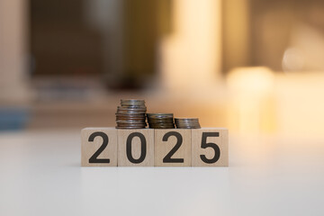 wooden cubes with the text 2025