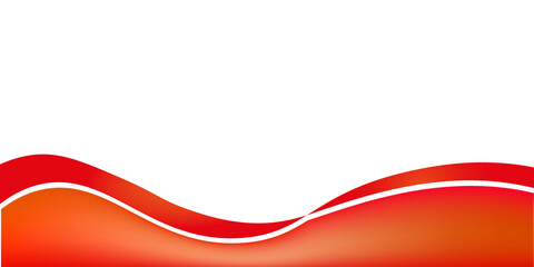 Red Wave on White Background Simple curve background for business with space for text