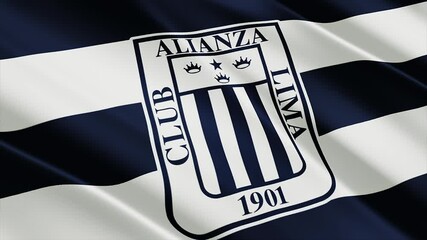 Animated flag  football  soccer club of Alianza Lima