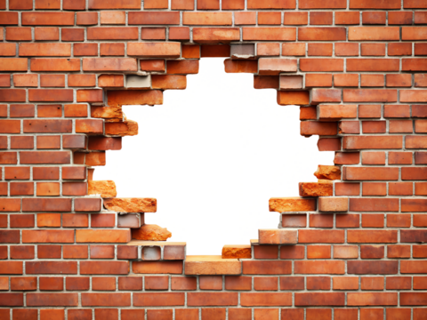 broken brick wall