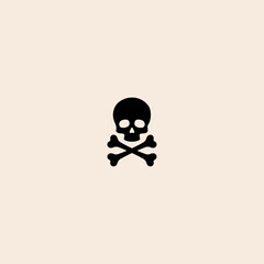 Skull and Crossbones icon flat vector design. 