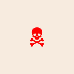 Skull and Crossbones icon flat vector design. 