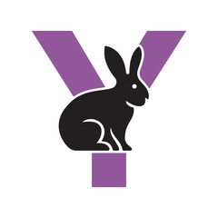 Initial Rabbit Logo Combine With Letter Y Vector Template