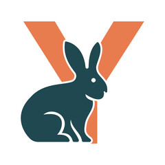 Initial Rabbit Logo Combine With Letter Y Vector Template