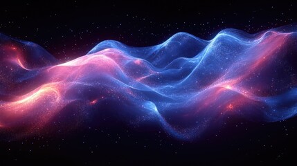 Fototapeta premium Abstract cosmic waves of light and color, evoking a sense of depth and motion.