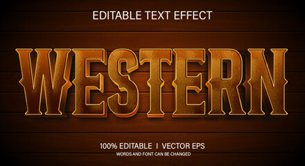 western vector text effect with modern style design