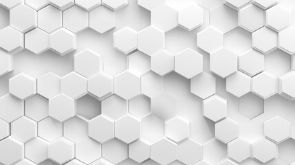 Fototapeta premium Minimalistic white hexagonal tile pattern offering a clean and modern geometric background for contemporary design and visual aesthetics