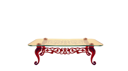 Photo of glass table isolated on transparent background