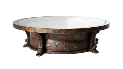 Photo of glass table isolated on transparent background