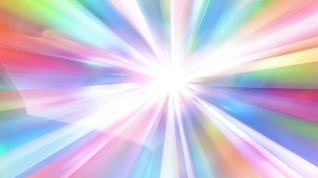 Abstract light burst background. Bright pastel colors radiate outwards. Ideal website header or app design. Pastel hues, radial design, bright white center video