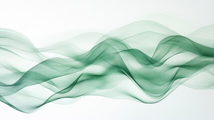 fluid green wave mesh in soft transparent layers evoking calm and motion in a minimalist organic artistic style