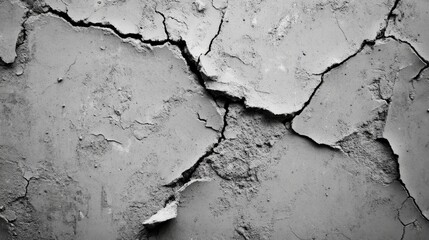 Obraz premium Cracked cement wall texture with rough and raw surface detail ideal for industrial and grunge-inspired project