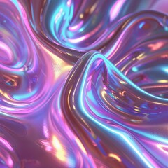 Colorful abstract waves create a mesmerizing visual display of light and texture in a digital art piece