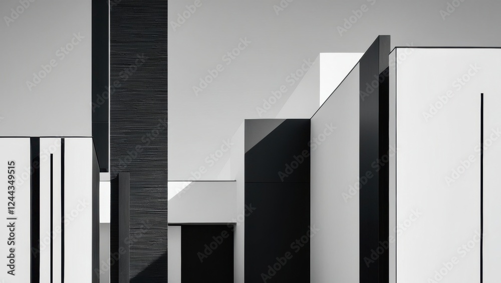 Poster Abstract Architecture in Monochromatic Color Scheme