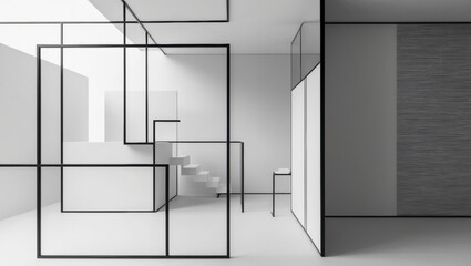 Abstract Geometric Composition in Monochromatic Space