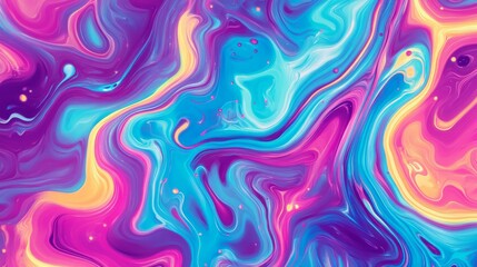 Abstract Colorful Fluid Pattern with Swirling Vibrant Hues