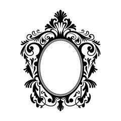 Intricate Ornate Frame Vector - Vintage Victorian Border, Decorative Oval, Floral Filigree, Classic Elegant Design