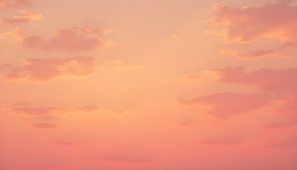 Obraz premium Un cielo lleno de nubes en varios tonos de naranja y rosa, creando una atmósfera cálida y vibrante. Las nubes tienen una apariencia suave y texturizada