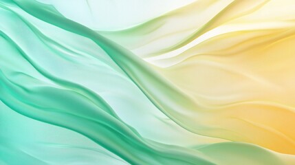 Obraz premium Abstract Green and Gold Fabric Drapes: A Serene Textured Background