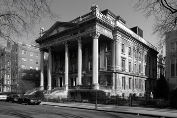 Obraz premium Grand Classical Building in Black and White
