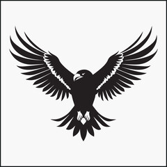 Fototapeta premium Eagle silhouette ,Bird black vector