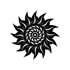 Intricate Tribal Mandala Design - Swirling Floral Pattern, Circular Symmetry, Decorative Boho, Abstract Ornament Vector