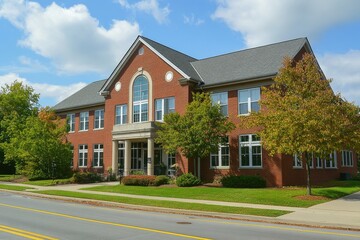 Obraz premium Brick building on a sunny day