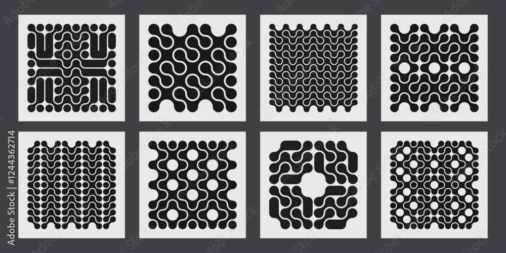 Wall mural geometric posters with creative blob patterns.