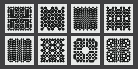 Geometric Posters with creative blob patterns. 
