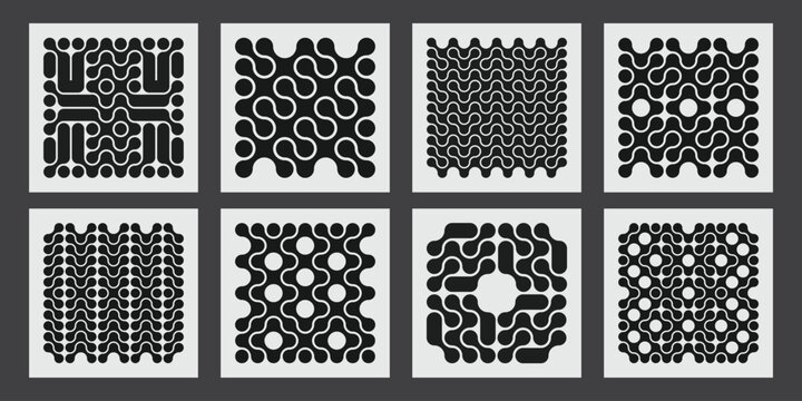 Geometric Posters with creative blob patterns. 