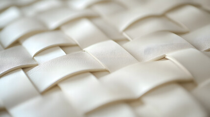 Fototapeta premium Close-up of silken fabric woven into strands, showcasing its luxurious texture and smooth flow.