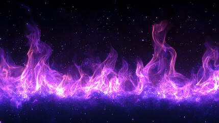Wisps of neon purple flames floating in the air