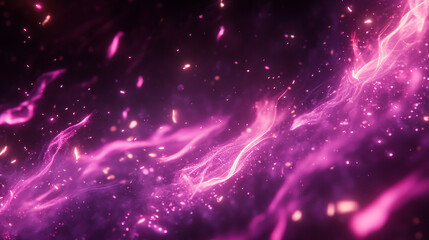 Wisps of neon purple flames floating in the air