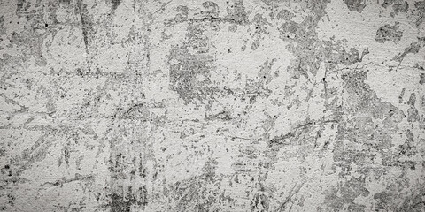 Cement wall painted white with scratches and scuffs as a background banner size.