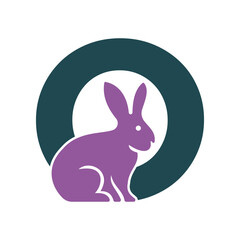 Initial Rabbit Logo Combine With Letter O Vector Template