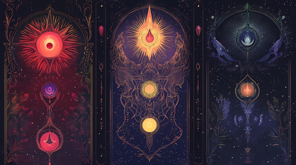 Chakra meditation and spiritual healing energy. Esoteric & Occult Imagery. Illustration