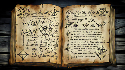 hand drawn decorated old pages