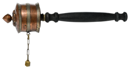 Traditional Tibetan prayer wheel with handle