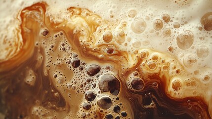 Close up of coffee foam
