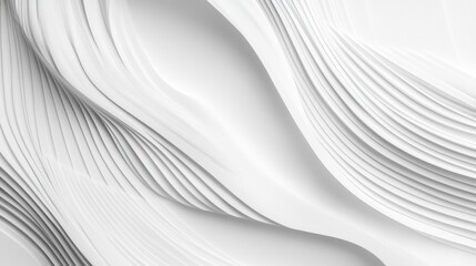 Obraz premium Abstract White Wave Pattern: Minimalist 3D Render