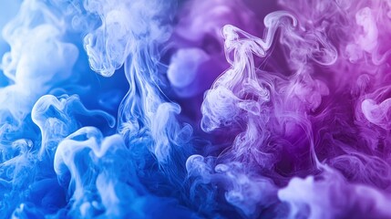 Abstract Swirling Blue and Purple Smoke