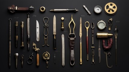 Obraz premium Antique Tools Collection: A Still Life of Vintage Instruments