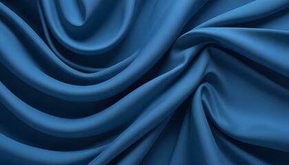 Obraz premium Una tela suave y fluida en un color azul vibrante, con curvas y pliegues suaves que crean una sensación de profundidad y textura sobre un fondo azul sólido