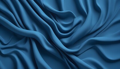 Obraz premium Una tela suave y fluida en un color azul vibrante, con curvas y pliegues suaves que crean una sensación de profundidad y textura sobre un fondo azul sólido