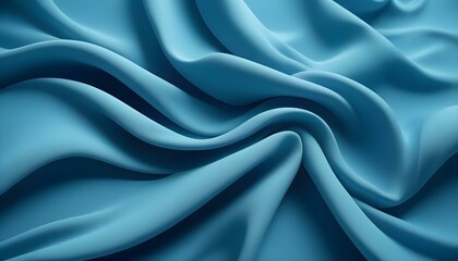 Fototapeta premium Una tela suave y fluida en un color azul vibrante, con curvas y pliegues suaves que crean una sensación de profundidad y textura sobre un fondo azul sólido