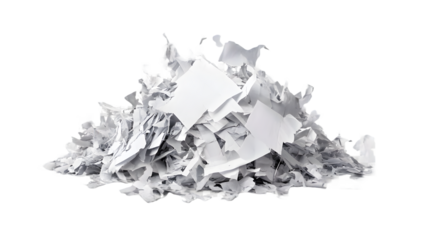 torn paper into shreds on white background