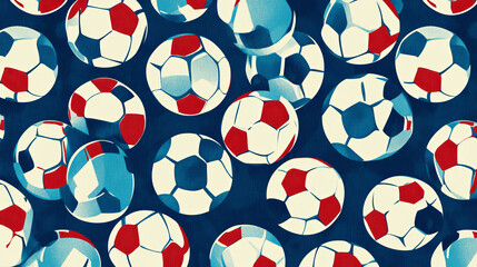 Soccer or football seamless pattern with sports balls for background, wallpaper or textile design