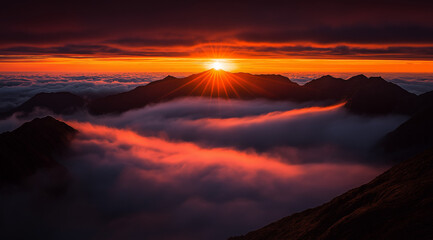 Sonnenaufgang über den Wolken

