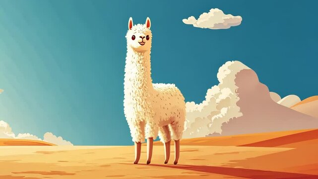 Cute Llama and Alpaca Illustrations in Colorful Vector Design